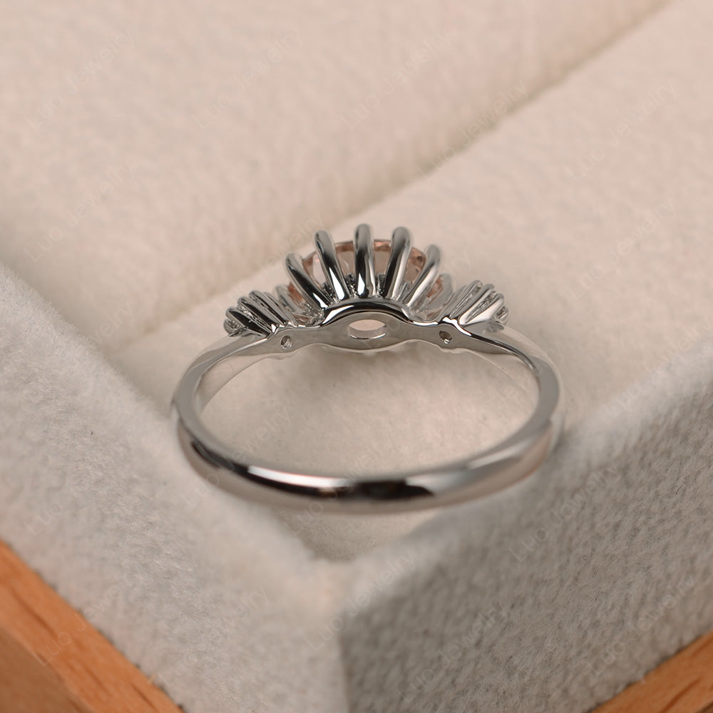 3 Stone Vintage Morganite Mothers Wedding Ring - LUO Jewelry