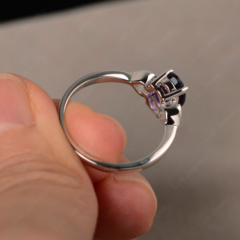 Oval Cut Solitaire Amethyst Wedding Ring - LUO Jewelry
