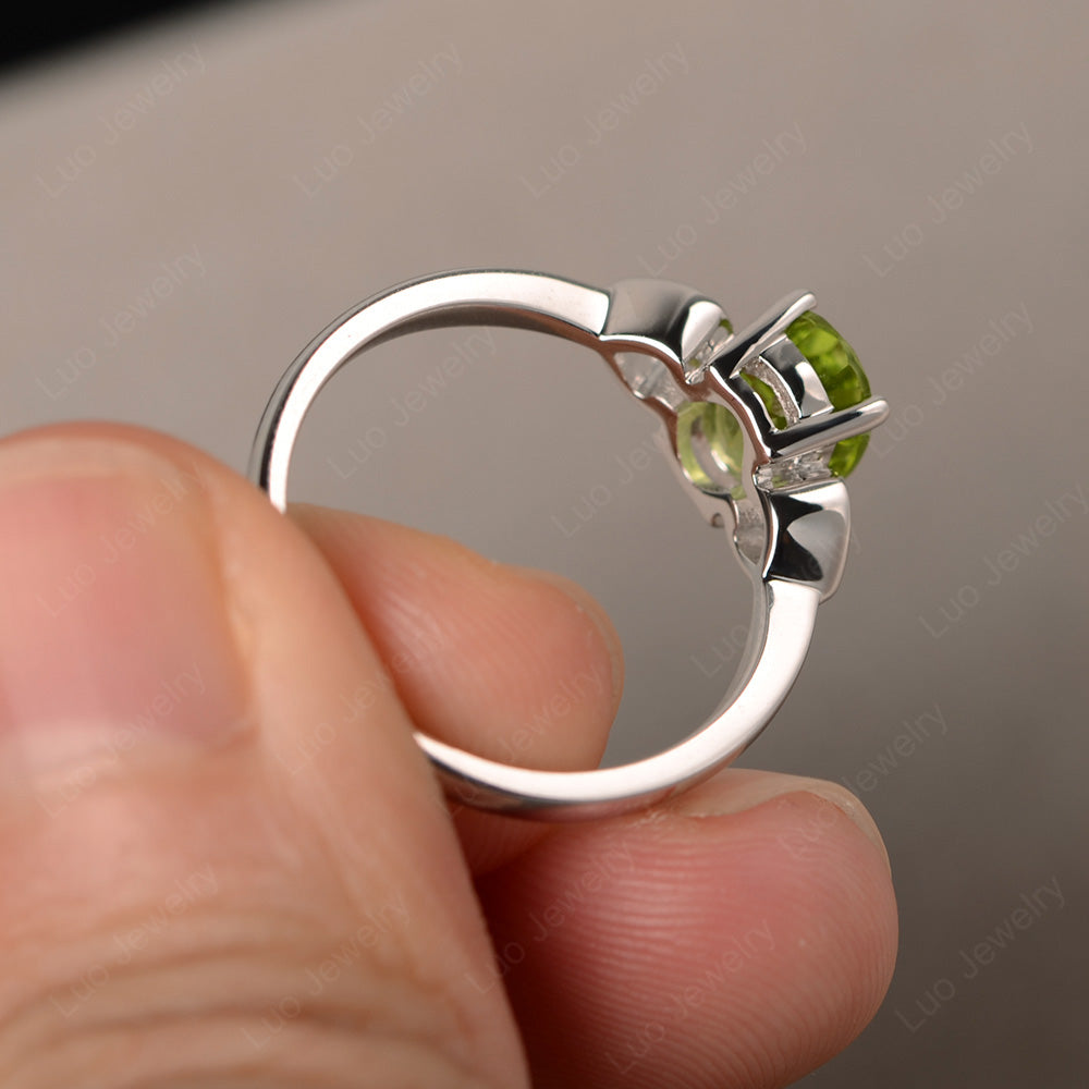 Oval Cut Solitaire Peridot Wedding Ring - LUO Jewelry