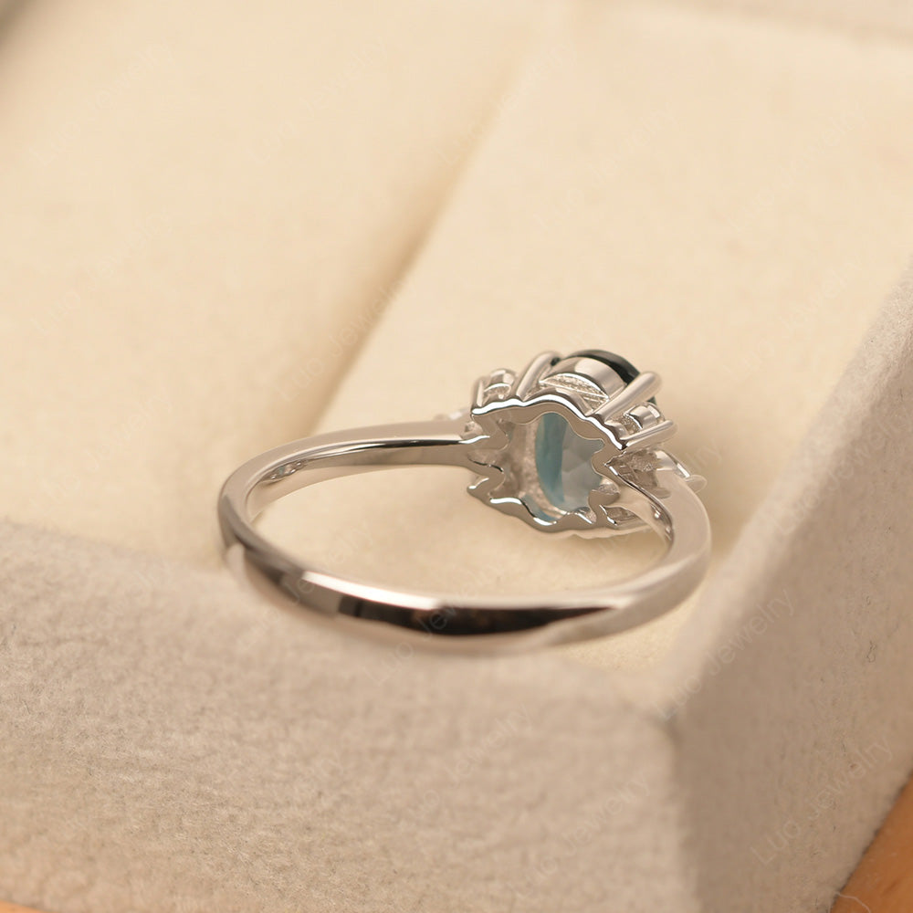 Oval Cut London Blue Topaz Engagement Rings Rose Gold - LUO Jewelry