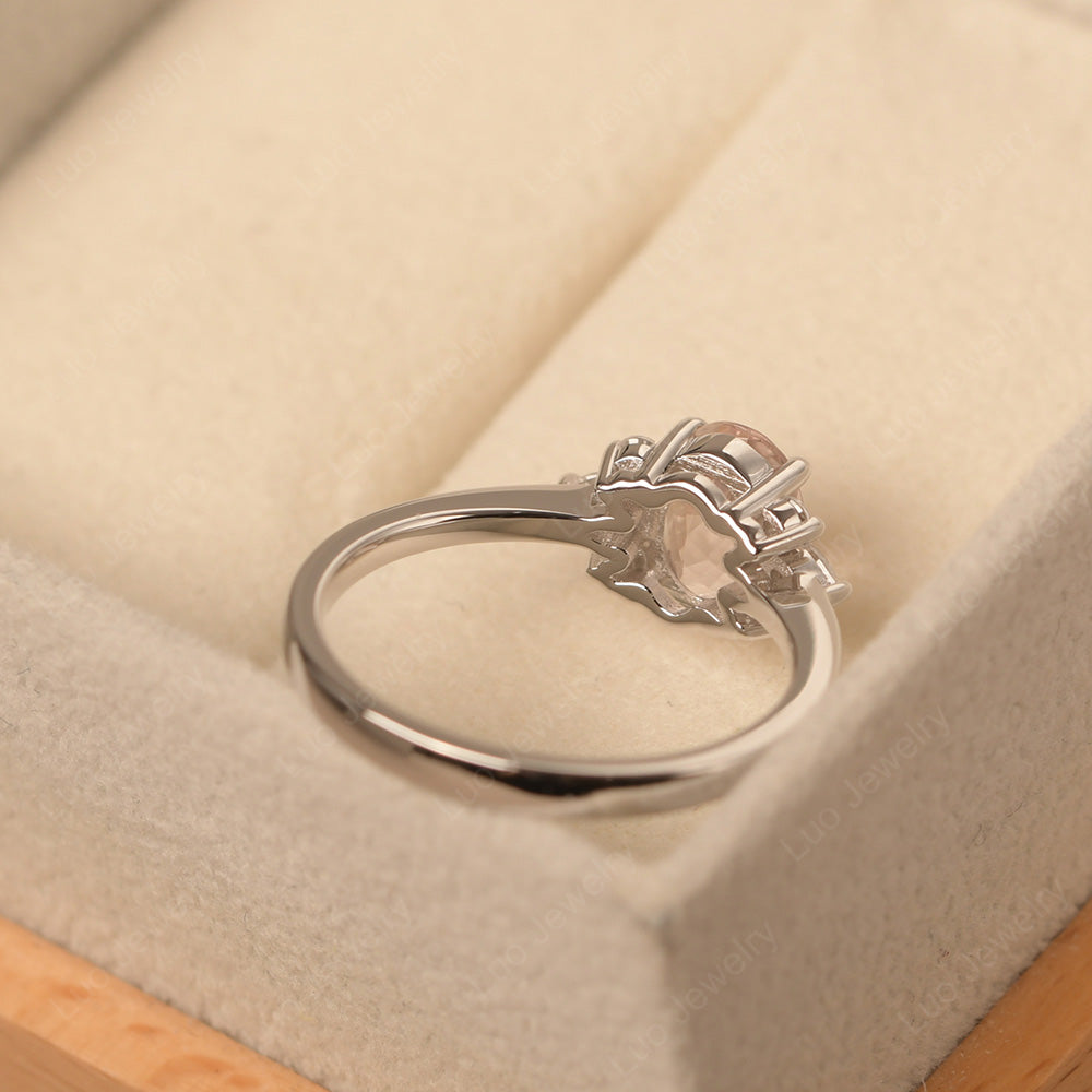 Oval Cut Morganite Engagement Rings Rose Gold - LUO Jewelry