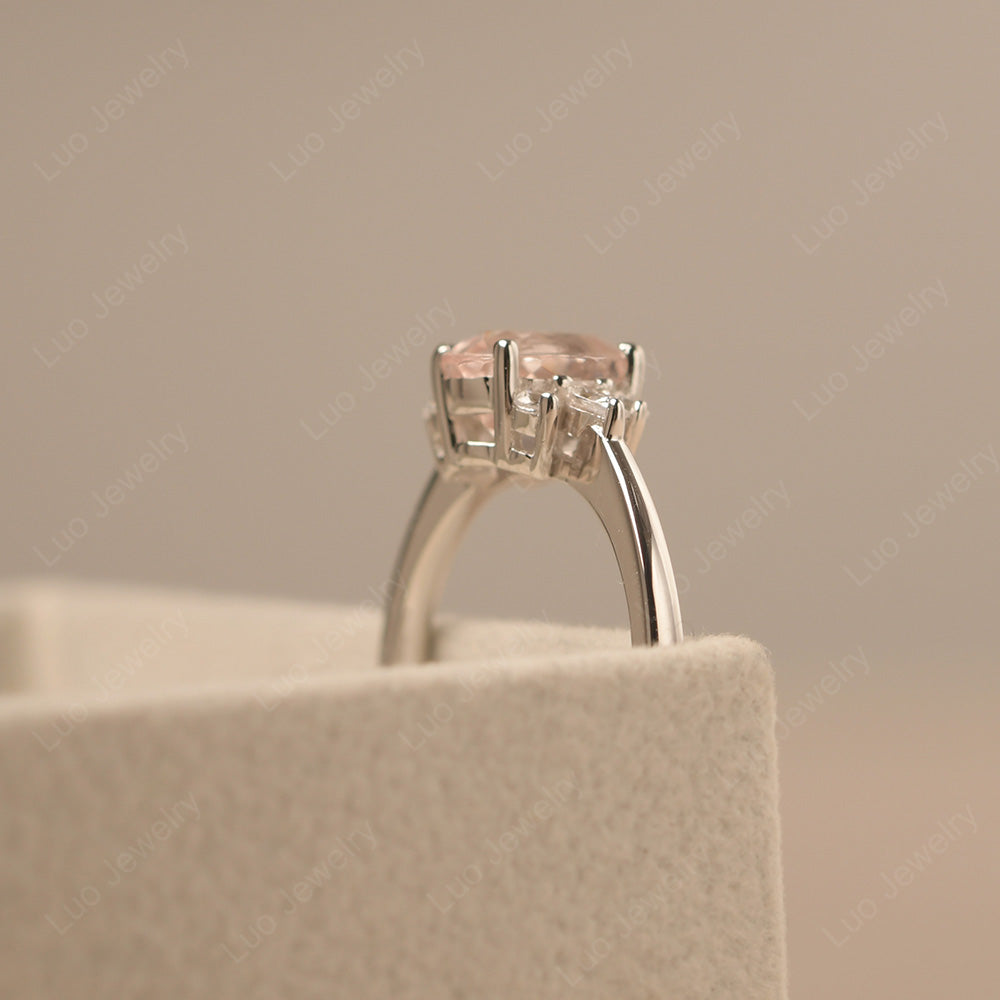 Oval Cut Morganite Engagement Rings Rose Gold - LUO Jewelry