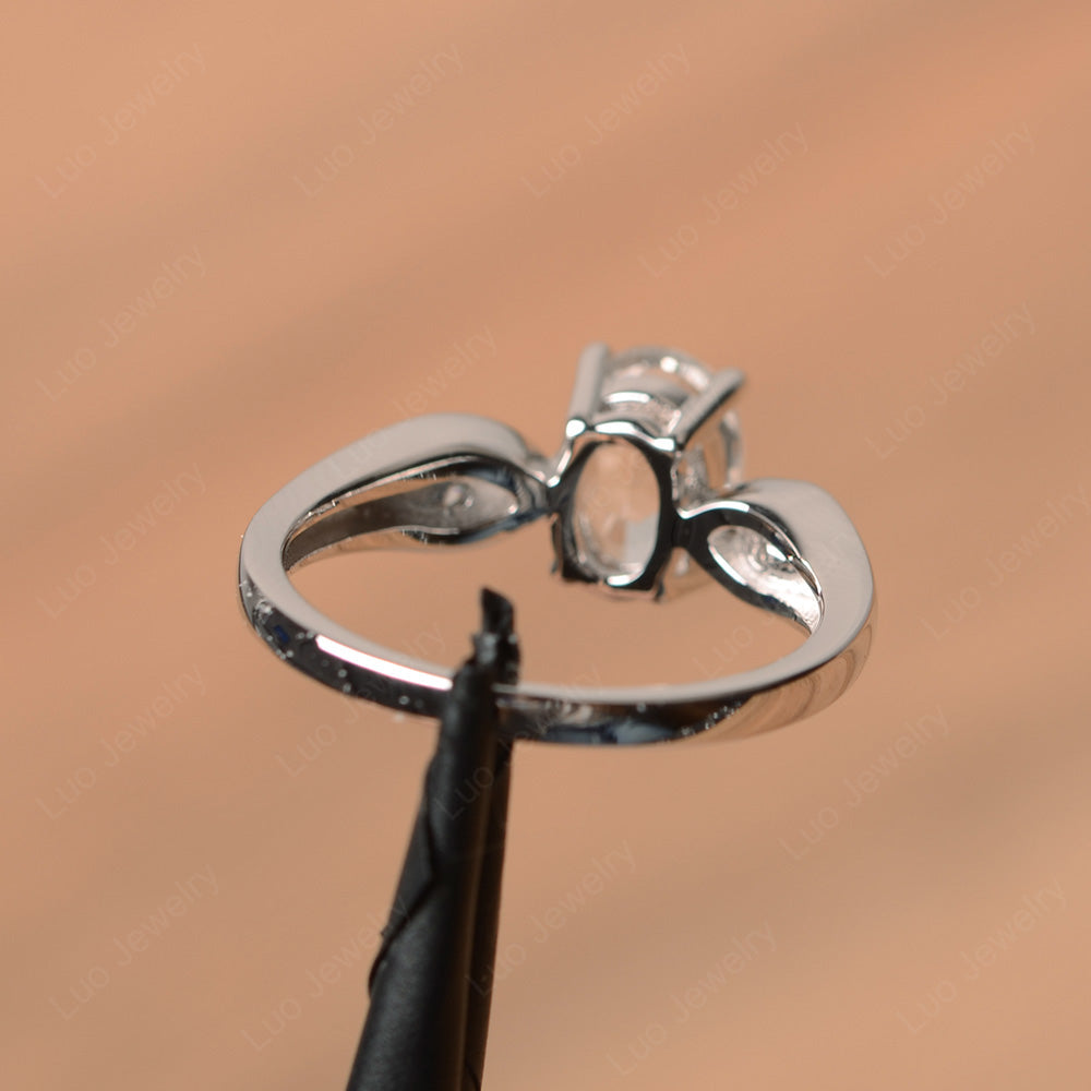 Unique Oval Cut White Topaz Ring Yellow Gold - LUO Jewelry