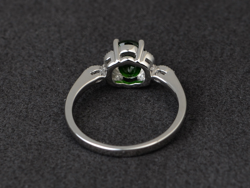 Diopside Ring Vintage Oval Engagement Rings - LUO Jewelry