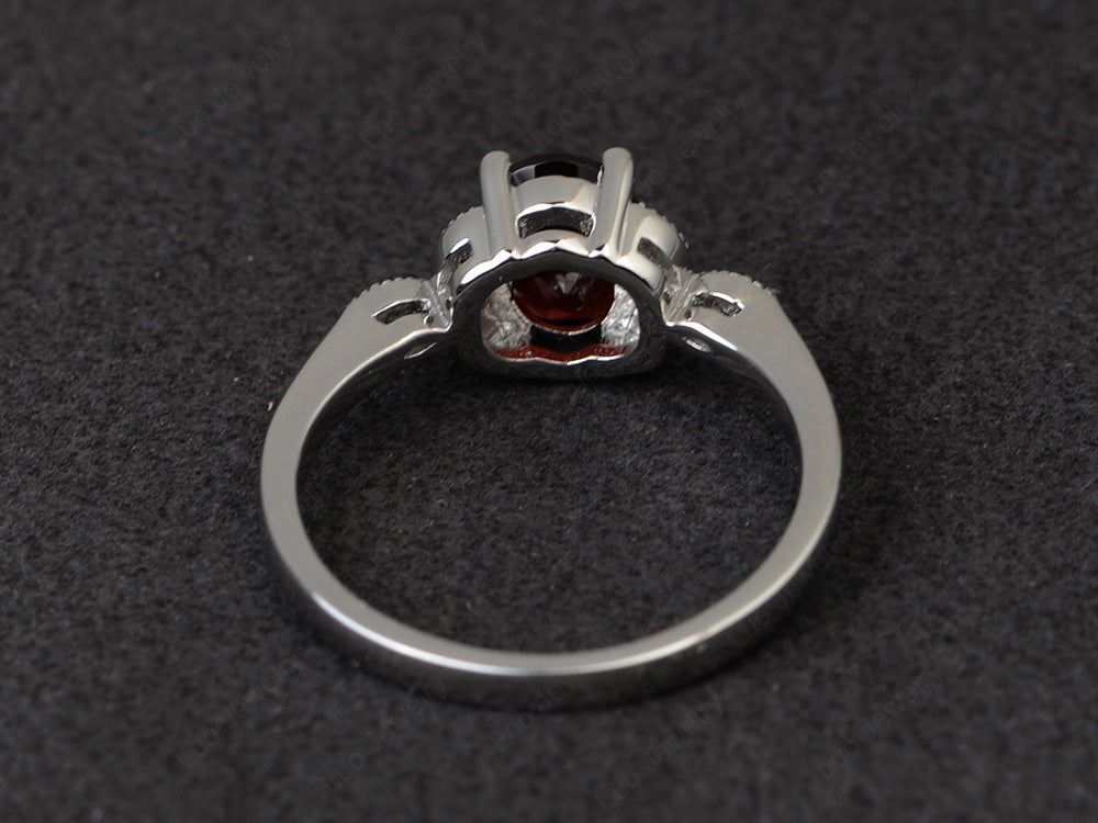 Garnet Ring Vintage Oval Engagement Rings - LUO Jewelry