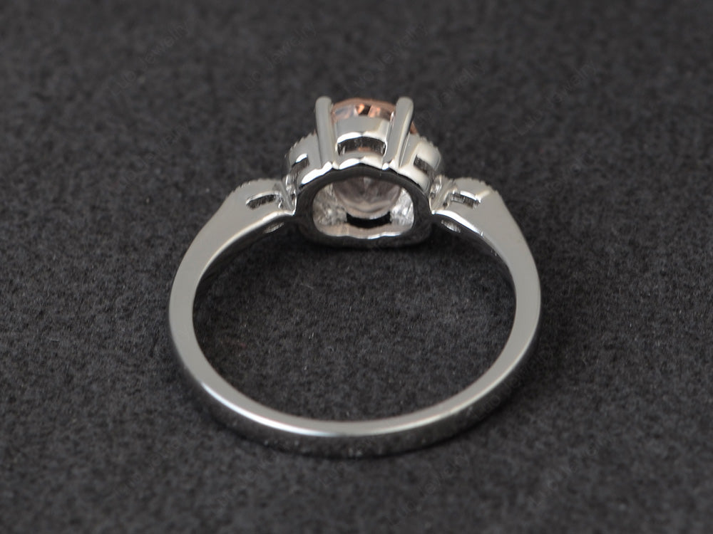 Morganite Ring Vintage Oval Engagement Rings - LUO Jewelry