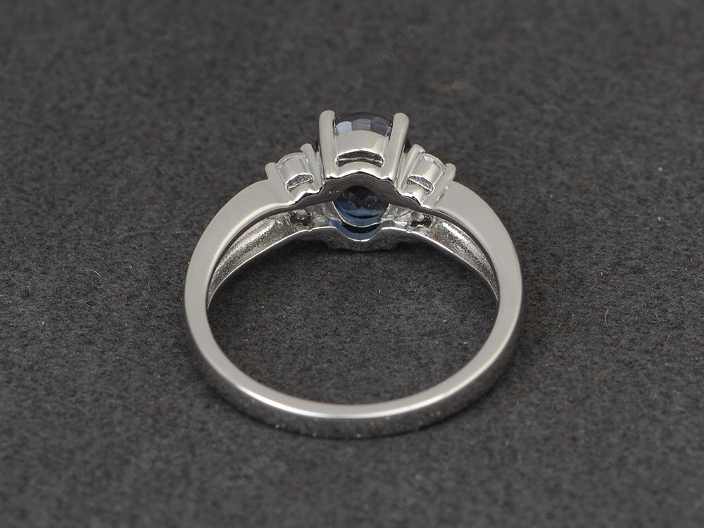 Oval Cut Alexandrite Ring With Split Shank Gold - LUO Jewelry