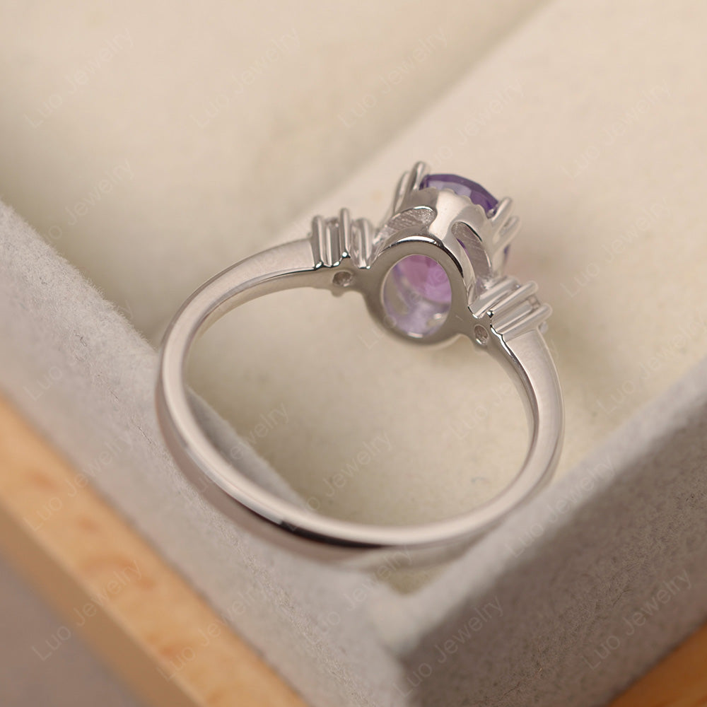 Vintage Oval Amethyst Engagement Ring - LUO Jewelry