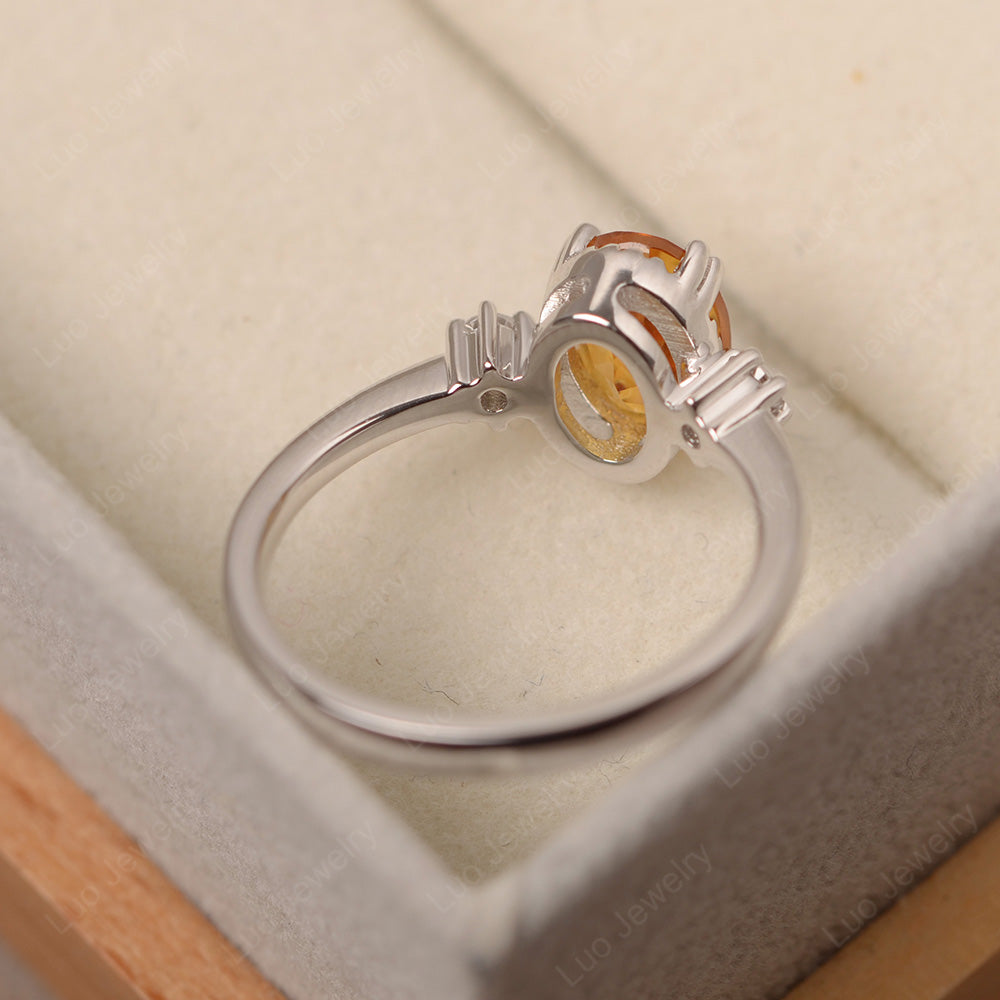 Vintage Oval Citrine Engagement Ring - LUO Jewelry