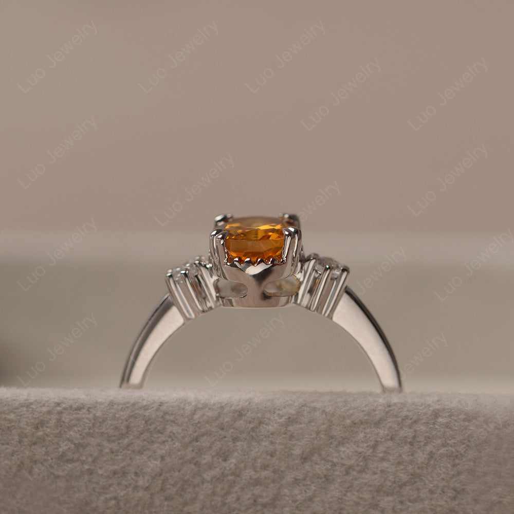 Vintage Oval Citrine Engagement Ring - LUO Jewelry