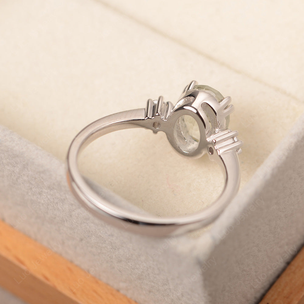 Vintage Oval Green Amethyst Engagement Ring - LUO Jewelry