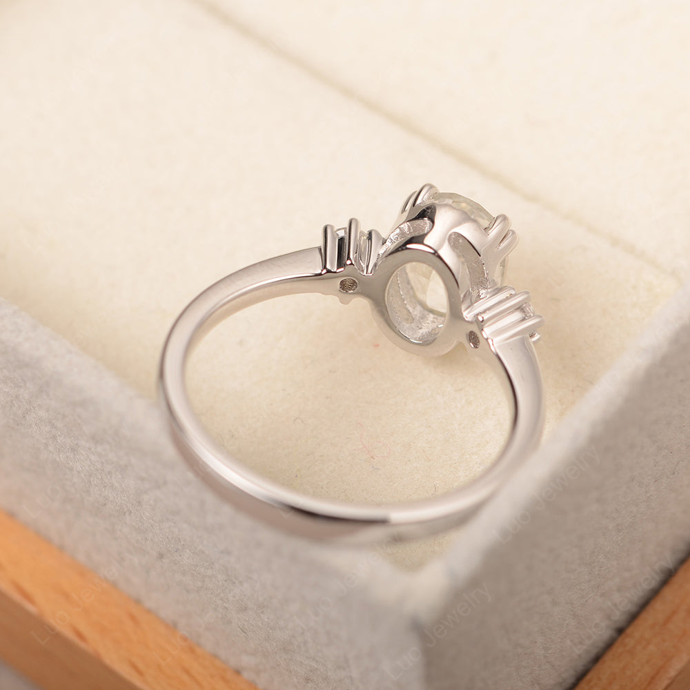 Vintage Oval White Topaz Engagement Ring - LUO Jewelry