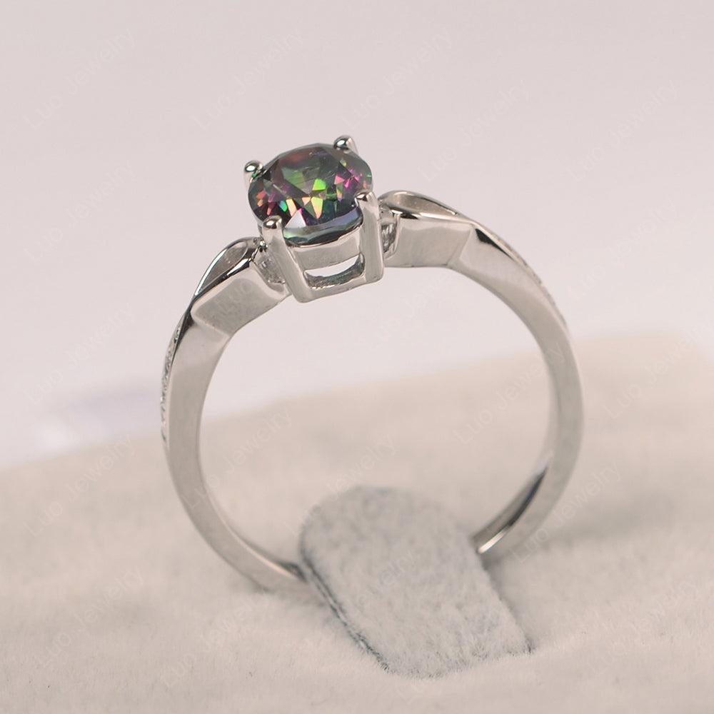 Oval Mystic Topaz Promise Ring Yellow Gold - LUO Jewelry
