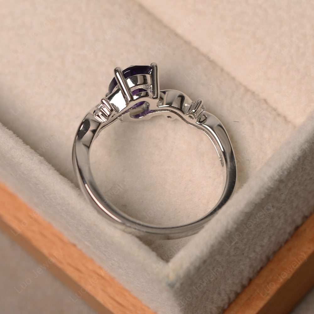 Oval Eccentric Amethyst Ring Yellow Gold - LUO Jewelry