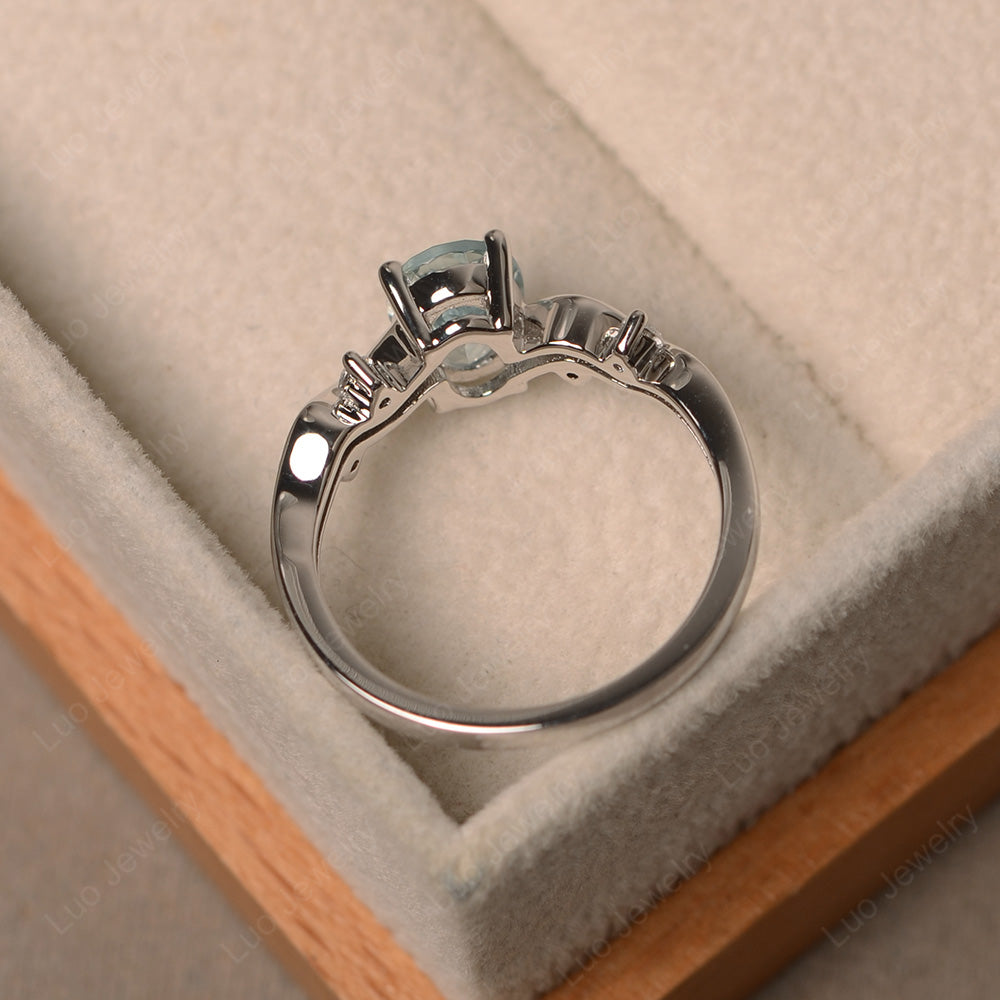 Oval Eccentric Aquamarine Ring Yellow Gold - LUO Jewelry