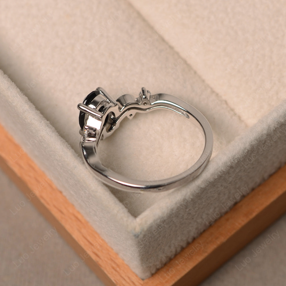 Oval Eccentric Black Spinel Ring Yellow Gold - LUO Jewelry