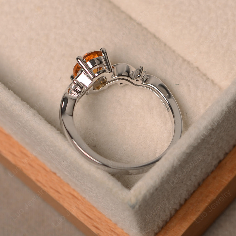 Oval Eccentric Citrine Ring Yellow Gold - LUO Jewelry