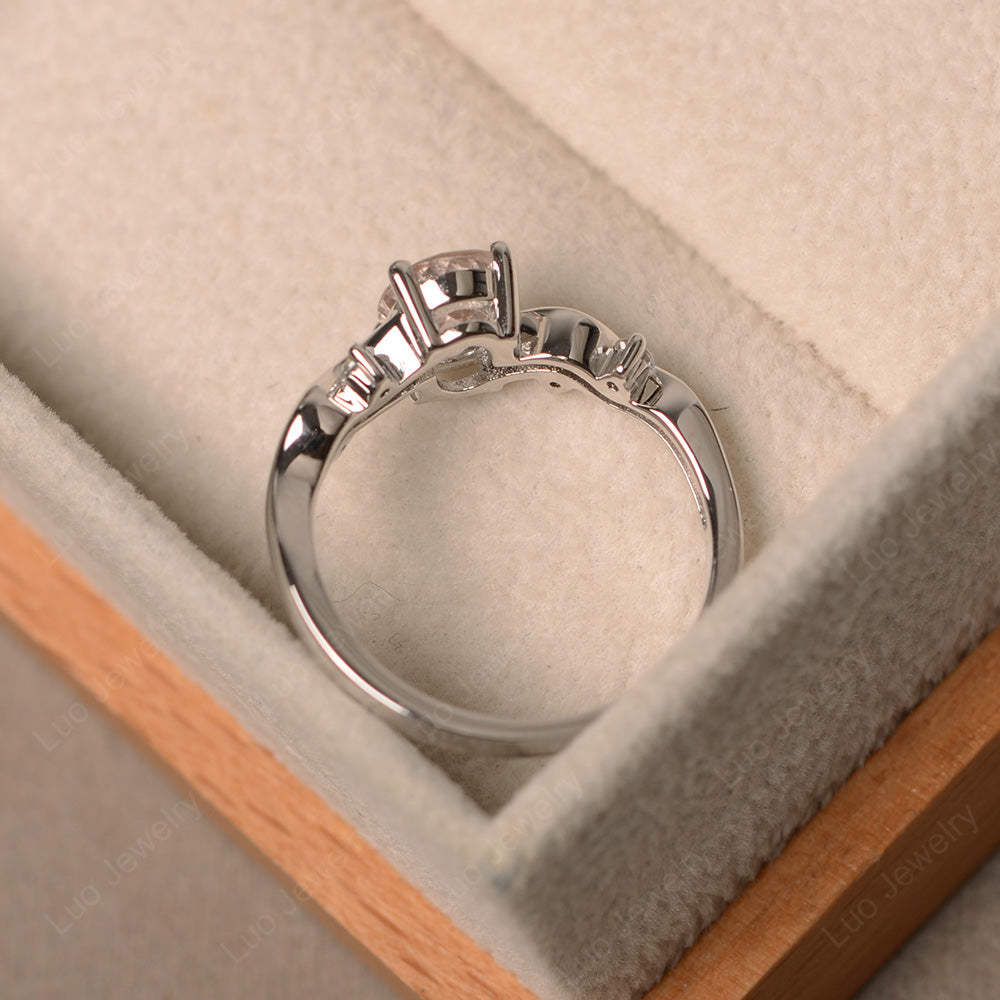 Oval Eccentric Morganite Ring Yellow Gold - LUO Jewelry