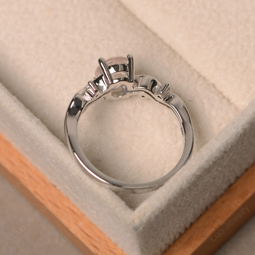 Oval Eccentric Rose Quartz Ring Yellow Gold - LUO Jewelry