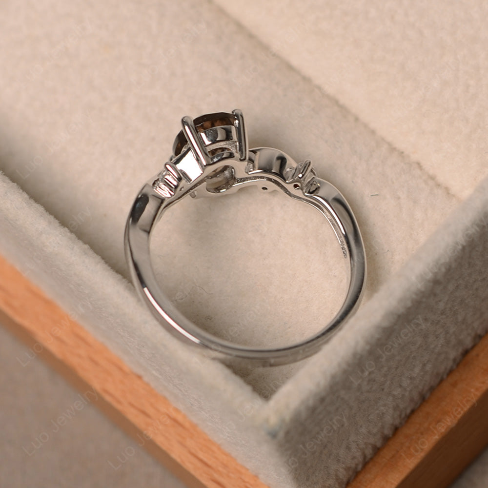 Oval Eccentric Smoky Quartz Ring Yellow Gold - LUO Jewelry