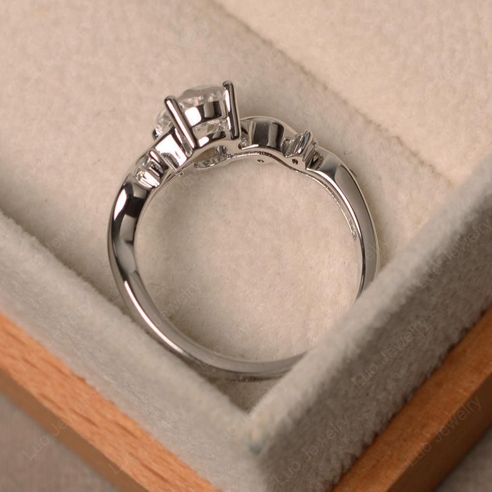 Oval Eccentric White Topaz Ring Yellow Gold - LUO Jewelry