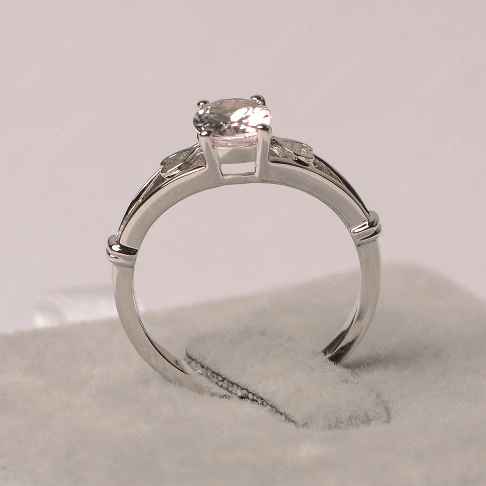 Morganite Oval Cut Solitaire Engagement Ring - LUO Jewelry
