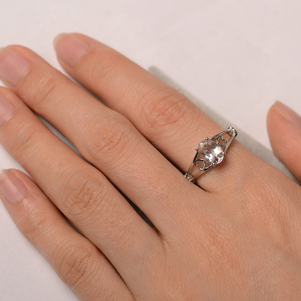 Morganite Oval Cut Solitaire Engagement Ring - LUO Jewelry