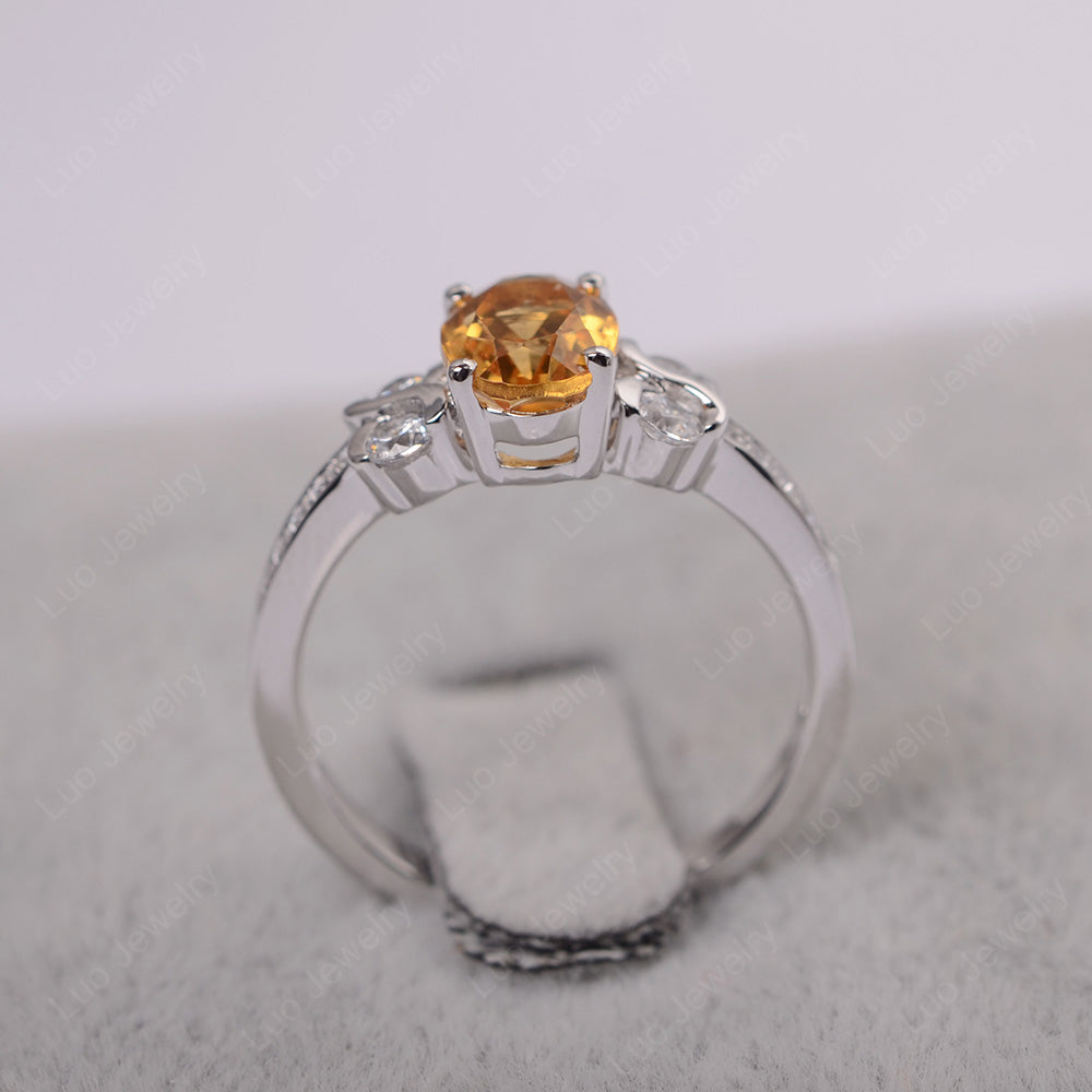 Oval Cut Citrine Infinity Stone Ring - LUO Jewelry
