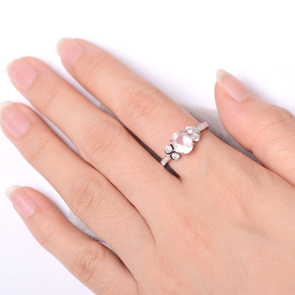 Oval Cut Rose Quartz Infinity Stone Ring - LUO Jewelry