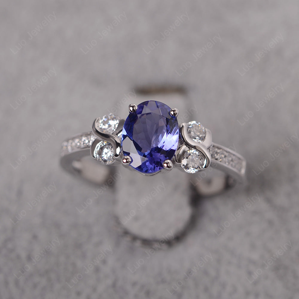 Oval Cut Tanzanite Infinity Stone Ring - LUO Jewelry