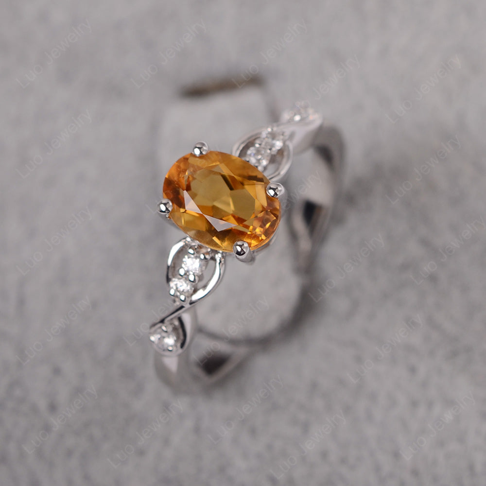 Citrine Ring Oval Cut Engagement Ring - LUO Jewelry