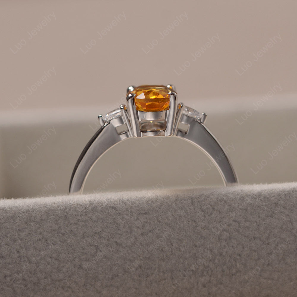 Simple Oval Cut Citrine Ring Yellow Gold - LUO Jewelry