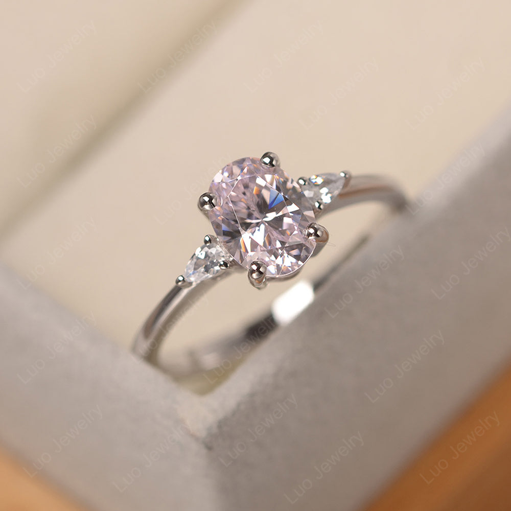 Simple Oval Cut Cubic Zirconia Ring Yellow Gold - LUO Jewelry