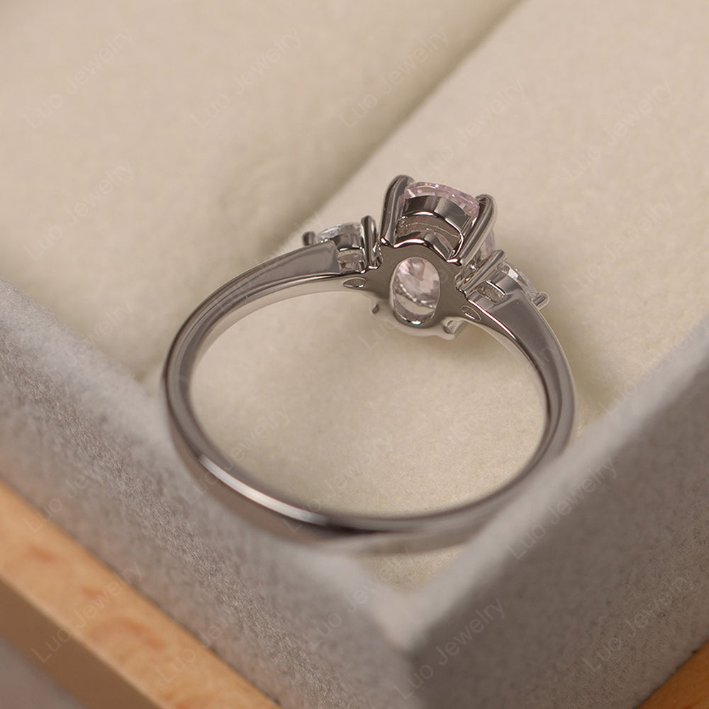 Simple Oval Cut Cubic Zirconia Ring Yellow Gold - LUO Jewelry