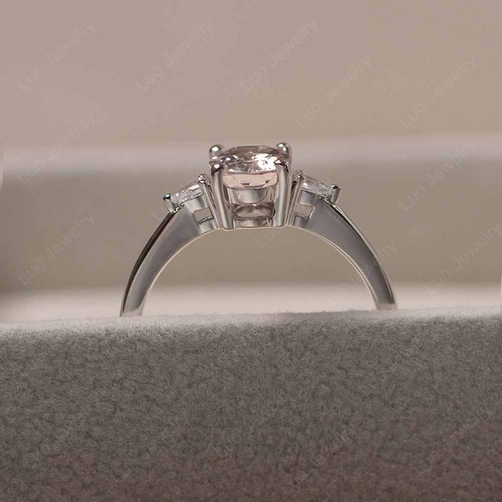 Simple Oval Cut Morganite Ring Yellow Gold - LUO Jewelry