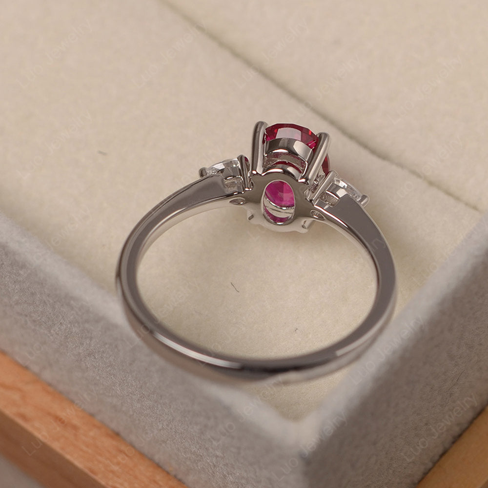 Simple Oval Cut Ruby Ring Yellow Gold - LUO Jewelry