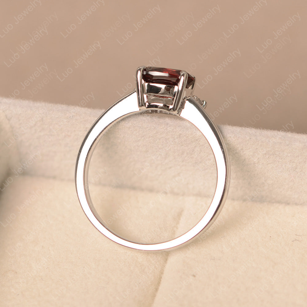 Vintage Garnet Ring East West Oval Cut Ring - LUO Jewelry