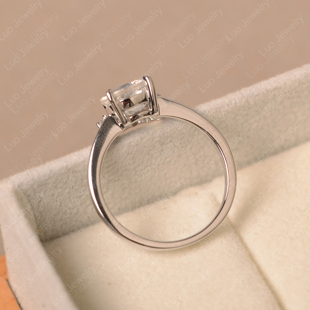 Vintage Moonstone Ring East West Oval Cut Ring - LUO Jewelry