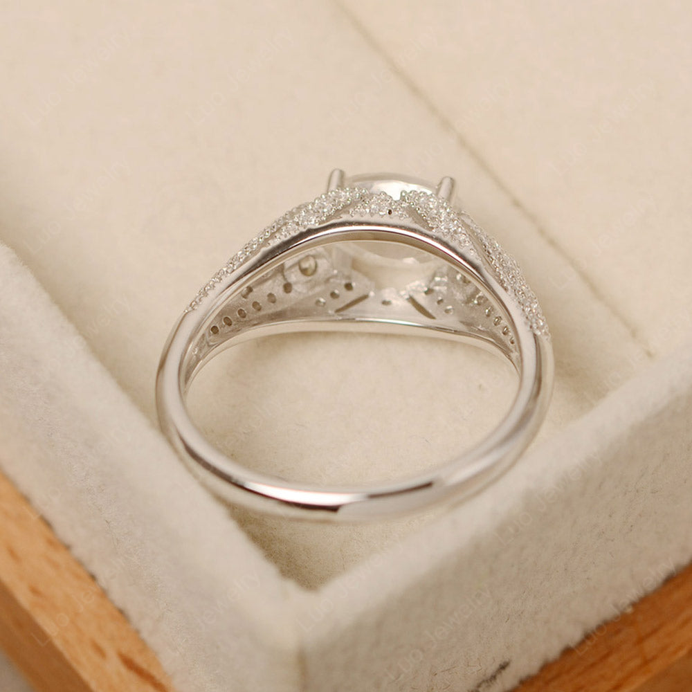 Vintage Horizontal Oval Cut Moonstone Ring - LUO Jewelry