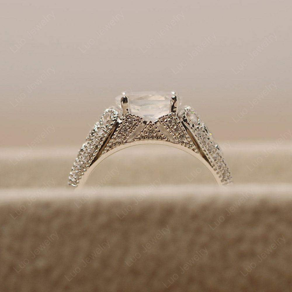 Vintage Horizontal Oval Cut Moonstone Ring - LUO Jewelry