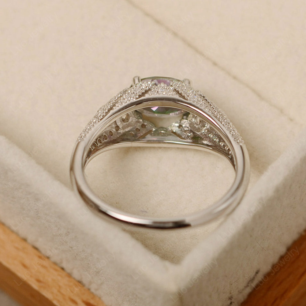 Vintage Horizontal Oval Cut Mystic Topaz Ring - LUO Jewelry
