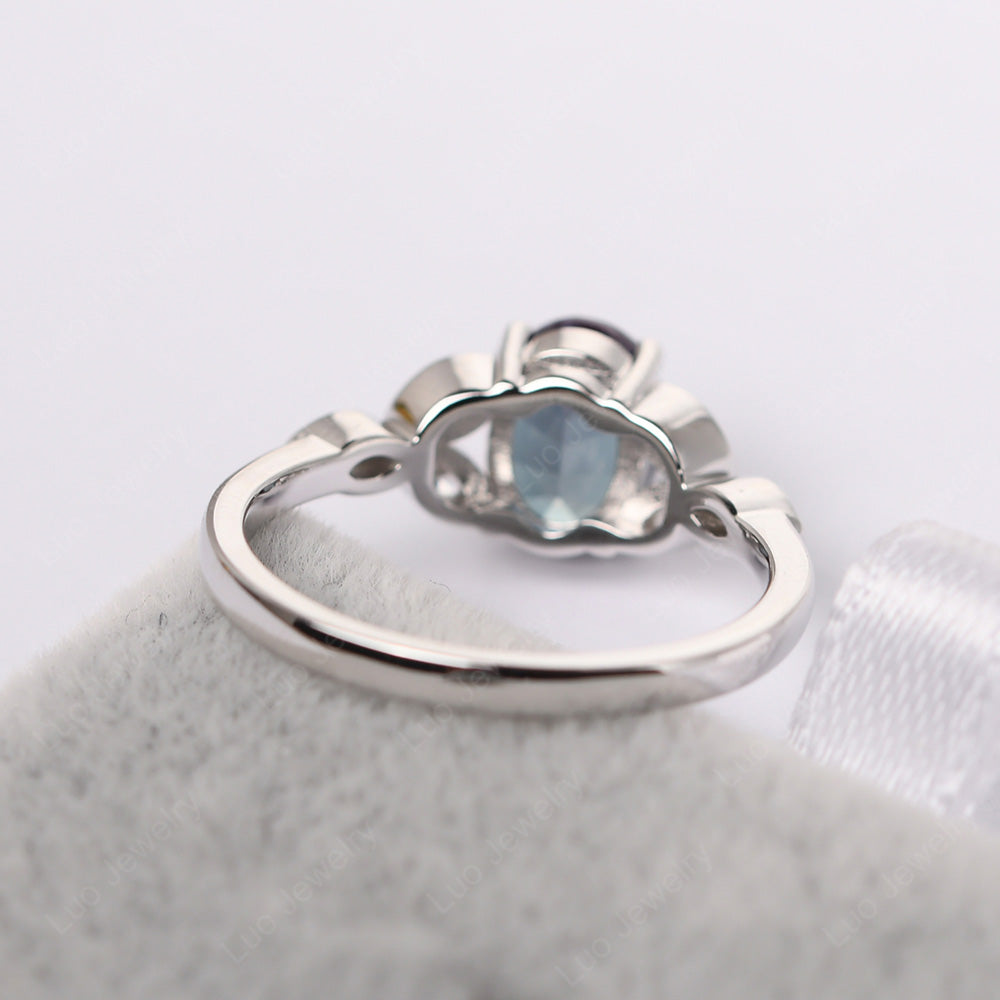 Alexandrite Vintage Oval Engagement Rings Silver - LUO Jewelry