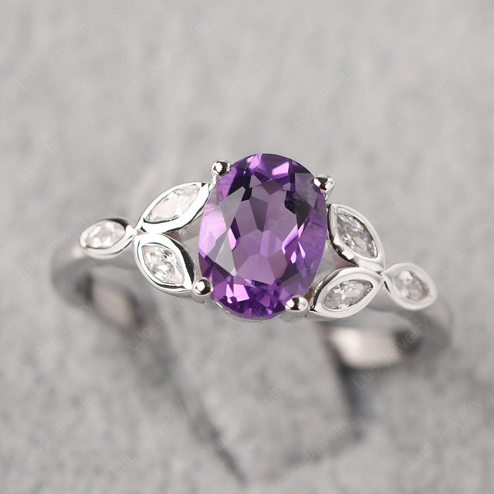 Oval Celtic Amethyst Ring LUO