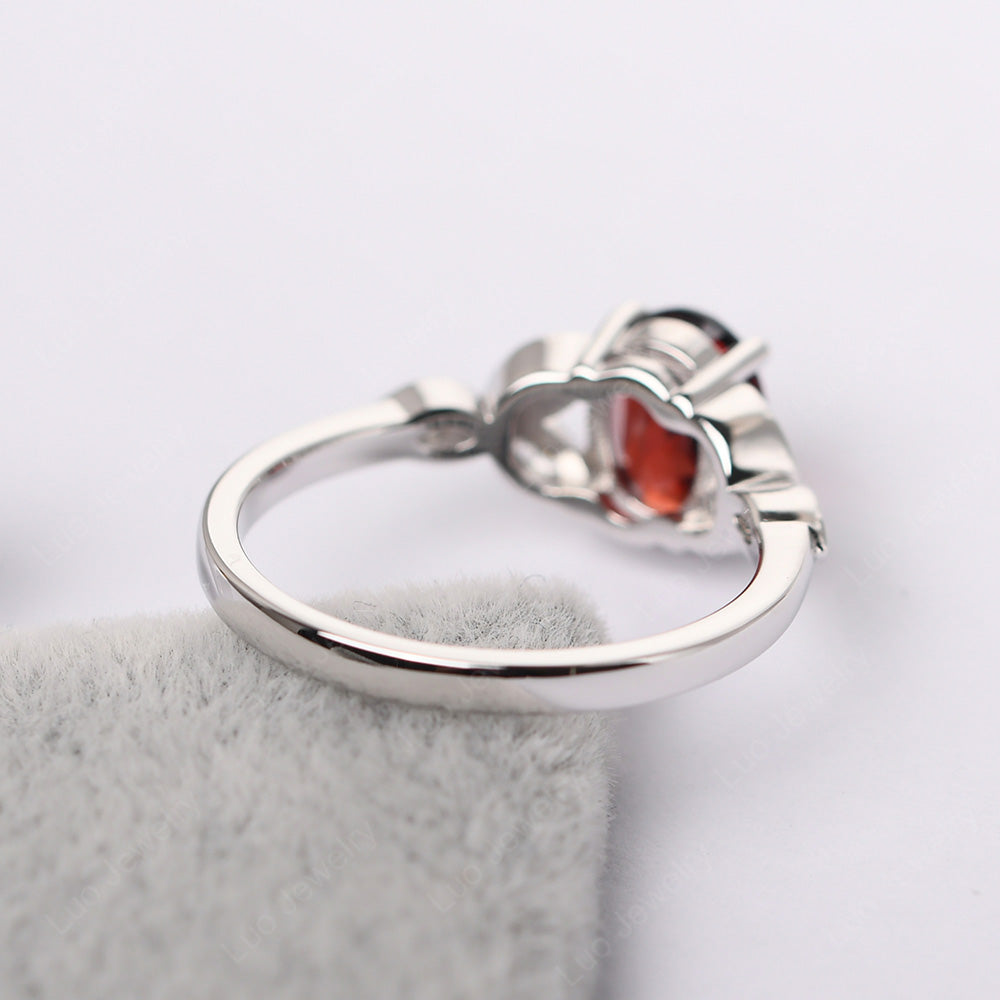 Garnet Vintage Oval Engagement Rings Silver - LUO Jewelry