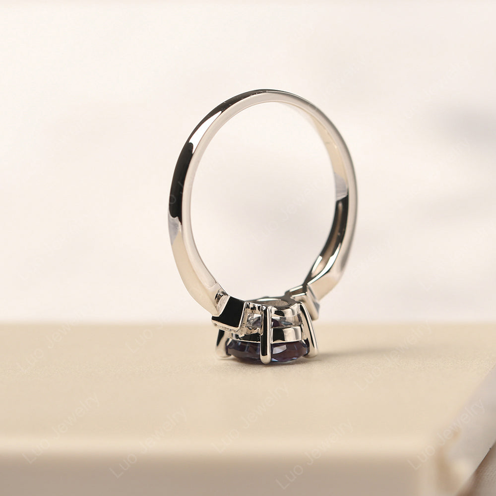 Alexandrite Ring Vintage Oval Wedding Rings - LUO Jewelry