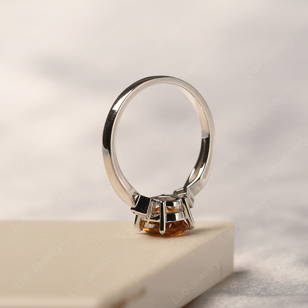 Citrine Ring Vintage Oval Wedding Rings - LUO Jewelry