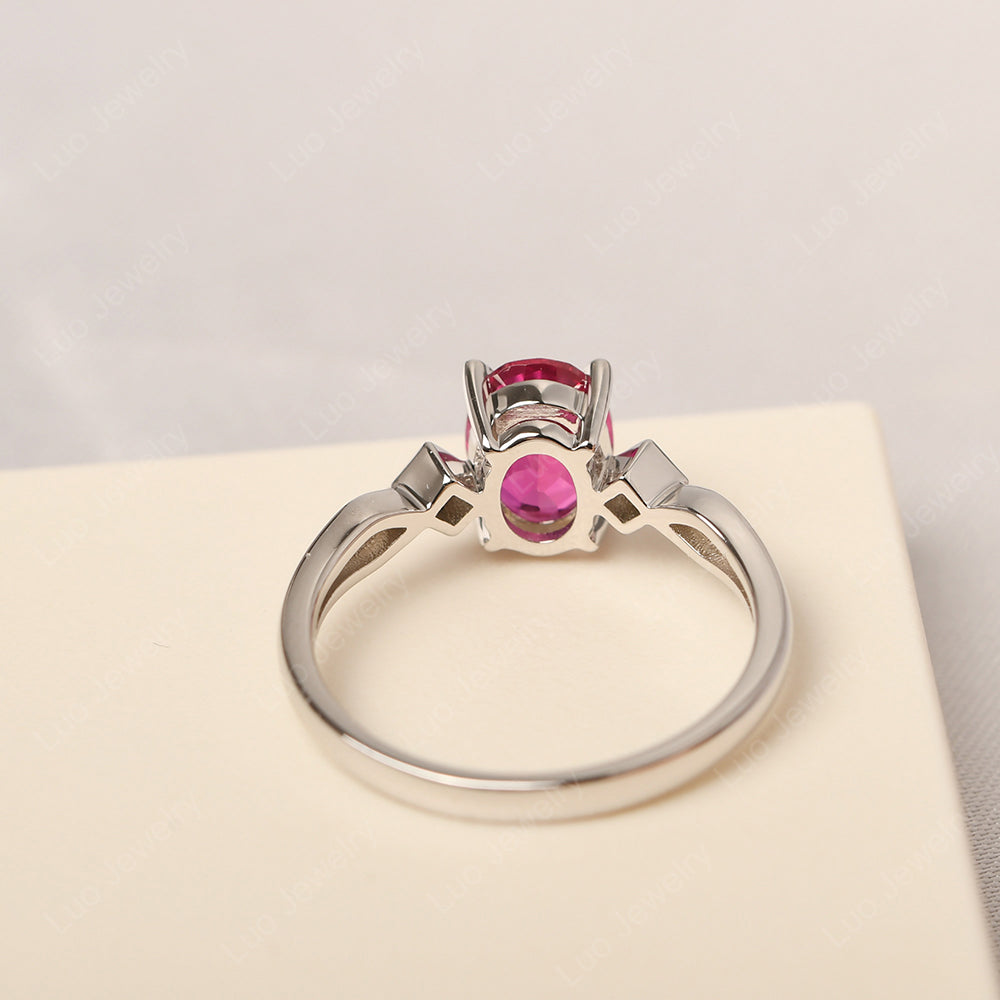 Ruby Ring Vintage Oval Wedding Rings - LUO Jewelry