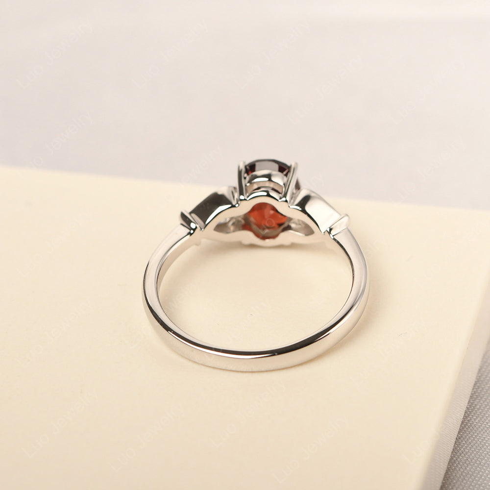 Vintage Garnet Ring With Pear Side Stones - LUO Jewelry