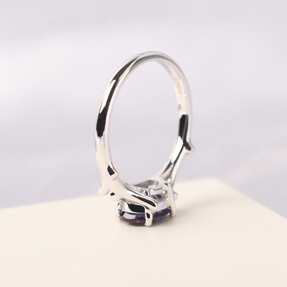 Oval Cut East West Alexandrite Ring Twig Ring - LUO Jewelry
