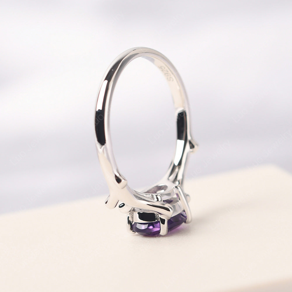 Oval Cut East West Amethyst Ring Twig Ring - LUO Jewelry